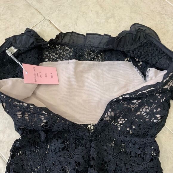 Womens Victorian Steampunk Lace Top sz. M Black High Neck Whimsigoth Fairy zips - Picture 5 of 14